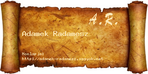Adamek Radamesz névjegykártya